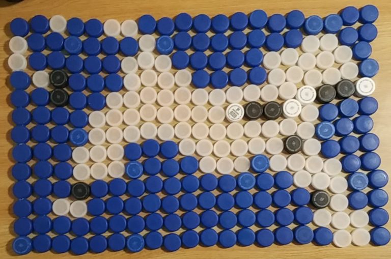 Bottle cap art.